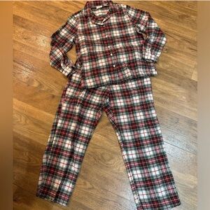 LL Bean plaid Pajamas Size Medium Petite